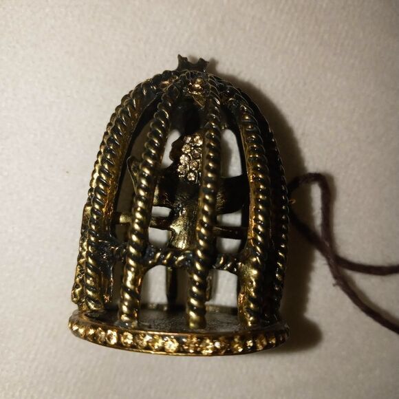 Vintage Rustic Bird/owl 🦉 charm in cage  necklace - Picture 5 of 9